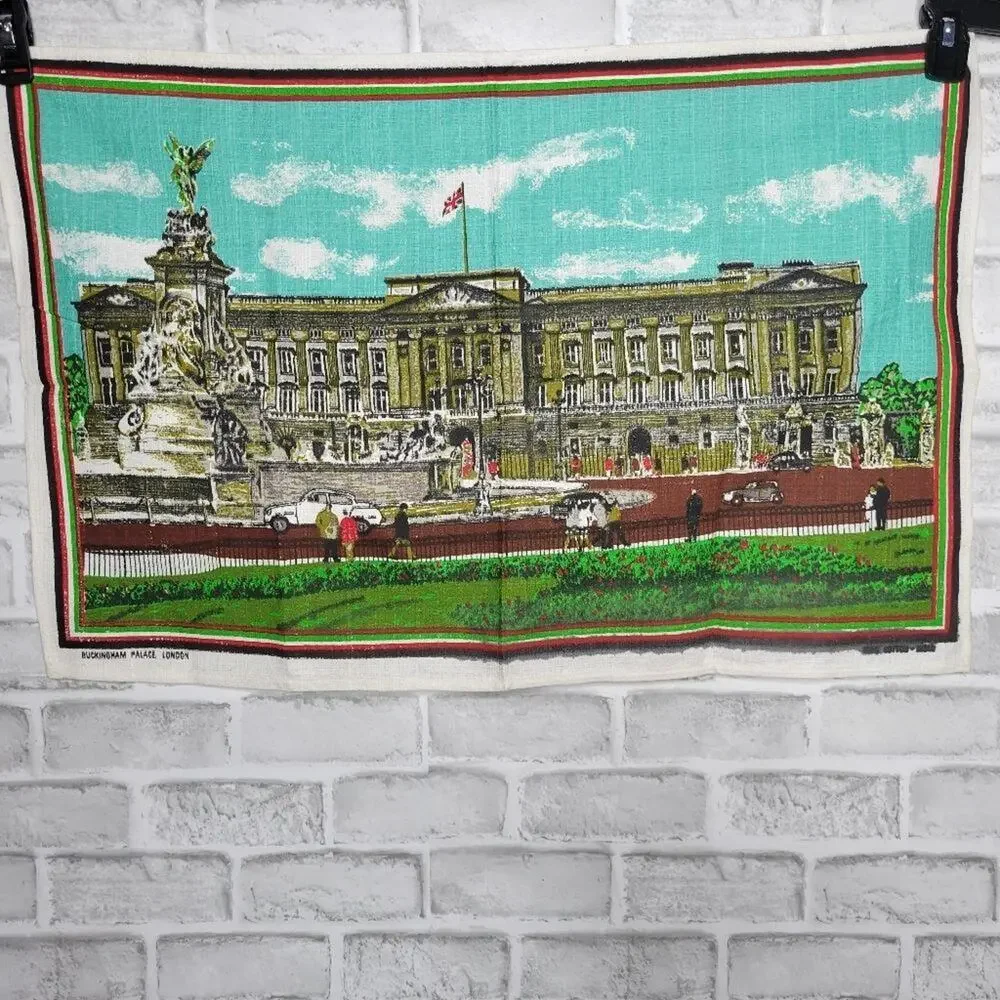 Vintage Buckingham Palace London Tapestry Tea Towel